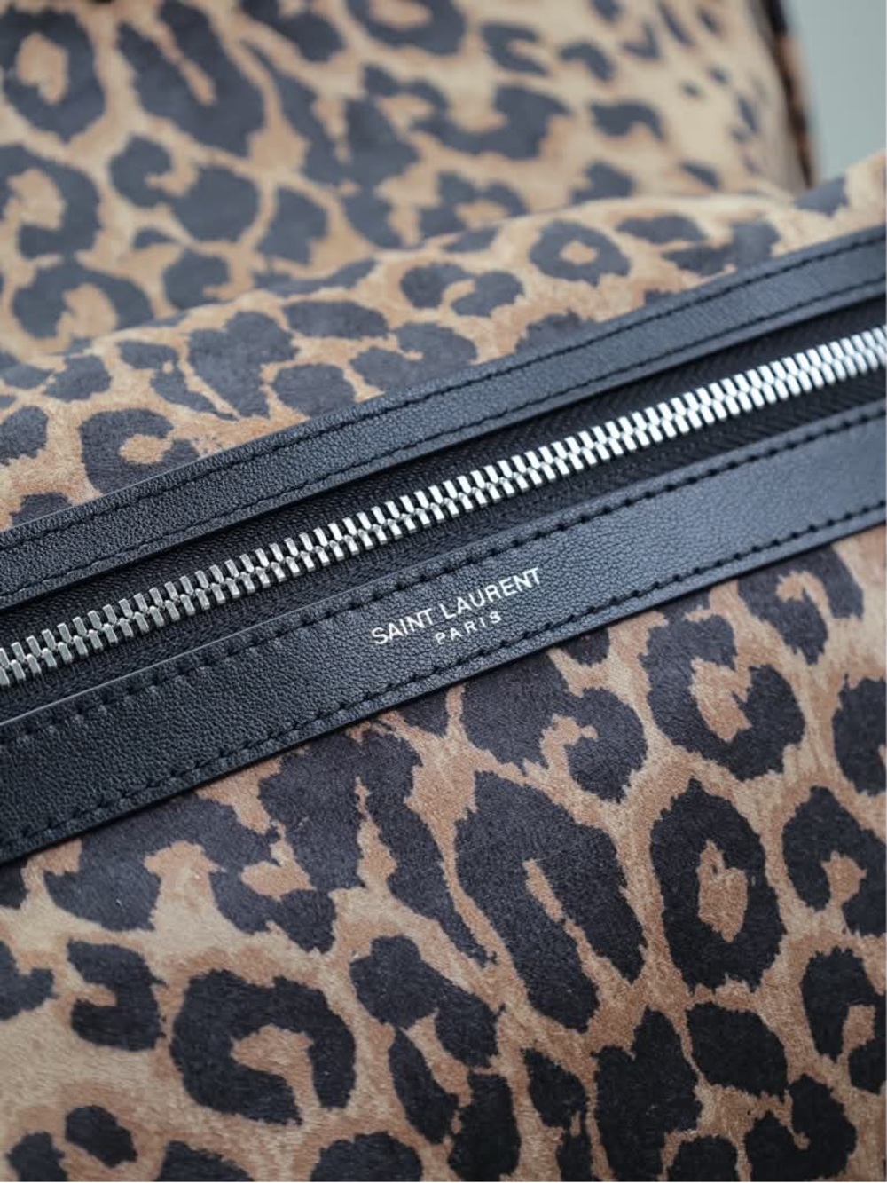 Saint Laurent (INSPIRED) 5a Leopard Print Men's Bag in Brown & Black